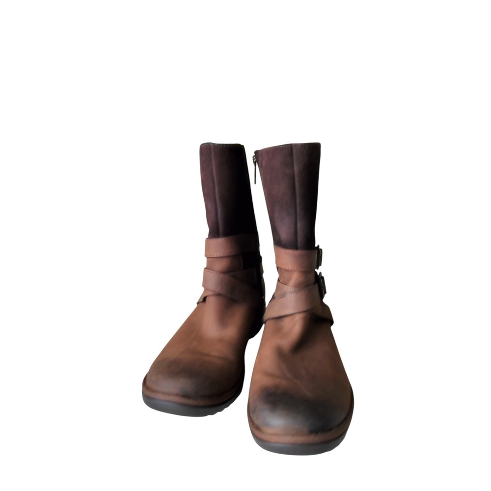 UGG Women's Brown Lorna Waterproof Multi-textured Uppers Leather Boots Size 7 - Picture 5 of 10